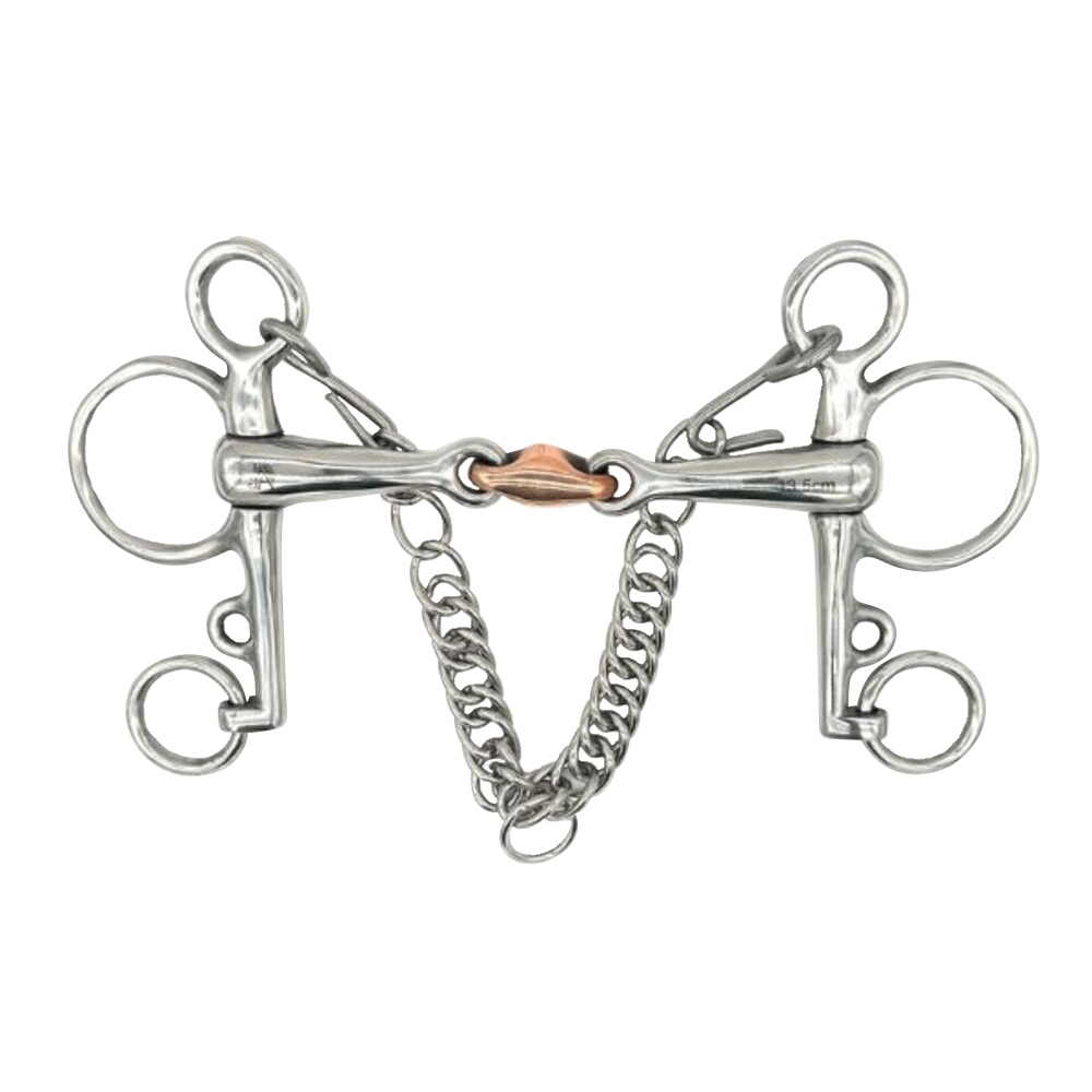 BOCADO DOUBLE JOINTED COPPER ELLIPTICAL PELHAM 135