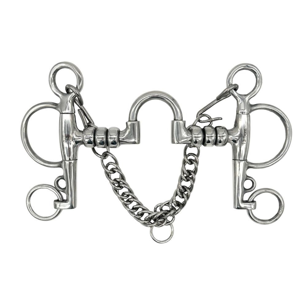 BOCADO STAINLESS STEEL CHERRY ROLLER PELHAM W/ LOW CORRECTING 135