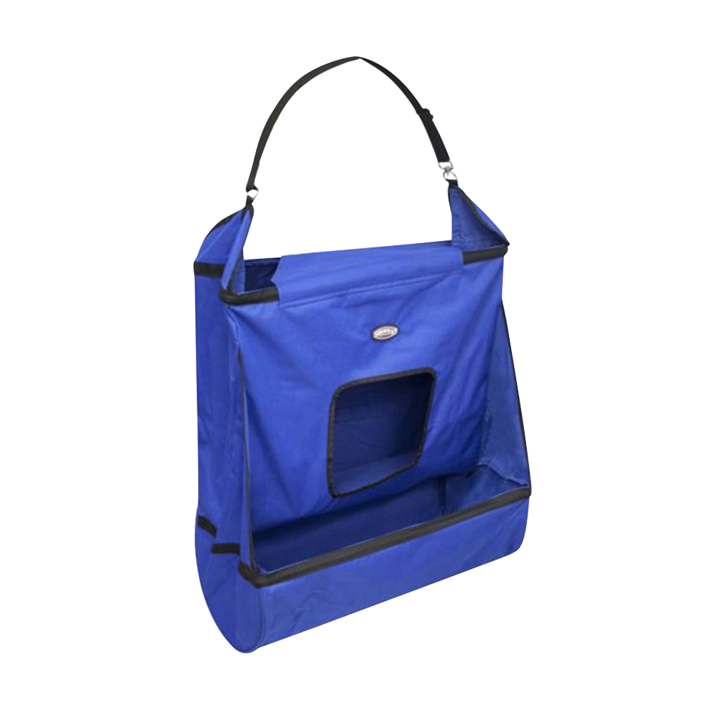 SHOWMAN NYLON HAY AND GRAIN FEEDER (BOLSA PARA ZACATE Y GRANO) - BLUE