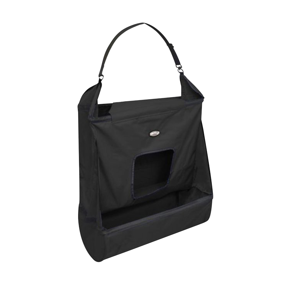 SHOWMAN NYLON HAY AND GRAIN FEEDER (BOLSA PARA ZACATE Y GRANO) - BLACK