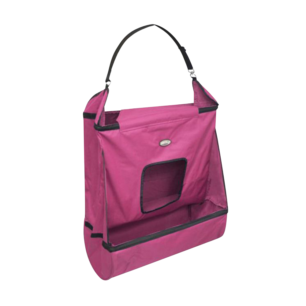 SHOWMAN NYLON HAY AND GRAIN FEEDER (BOLSA PARA ZACATE Y GRANO) PINK