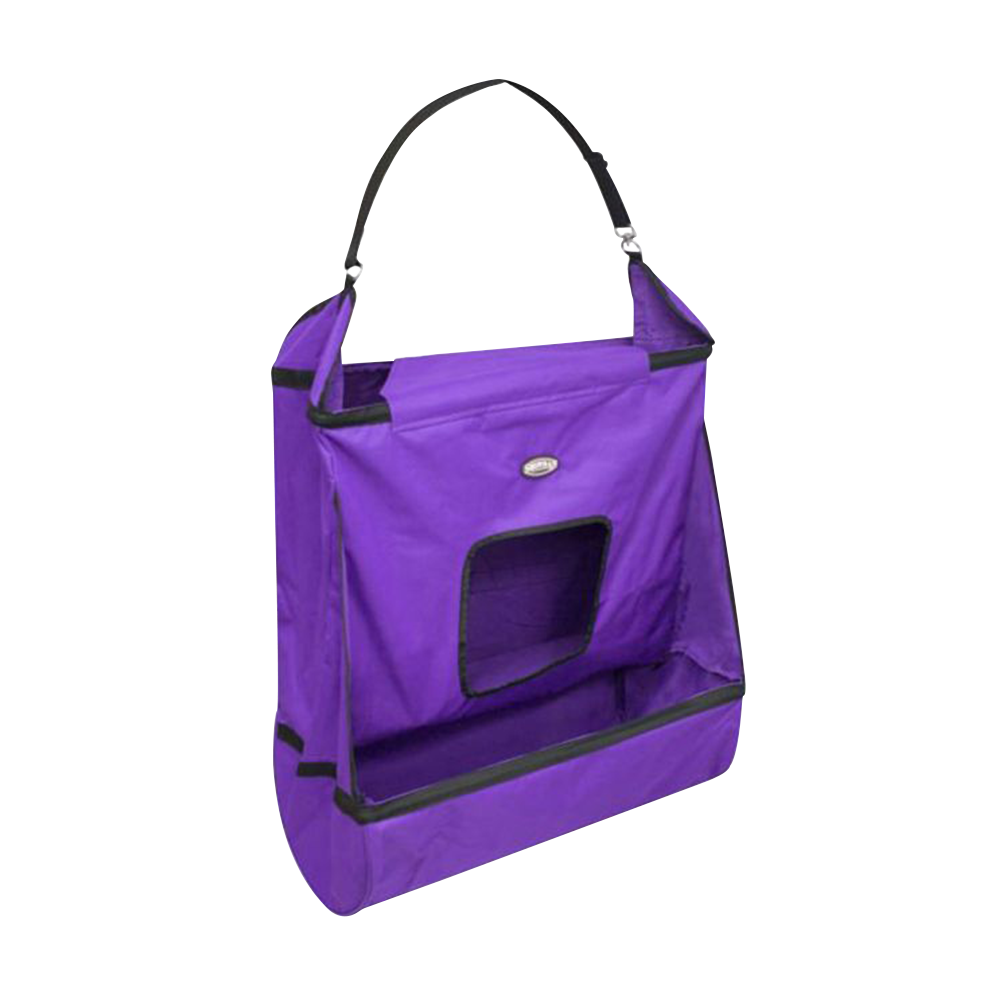 SHOWMAN NYLON HAY AND GRAIN FEEDER (BOLSA PARA ZACATE Y GRANO) PURPLE