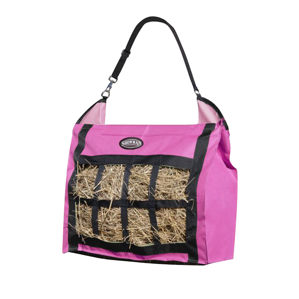 SHOWMAN SLOW FEED HAY NET (BOLSA PARA ZACATE LENTA) PINK