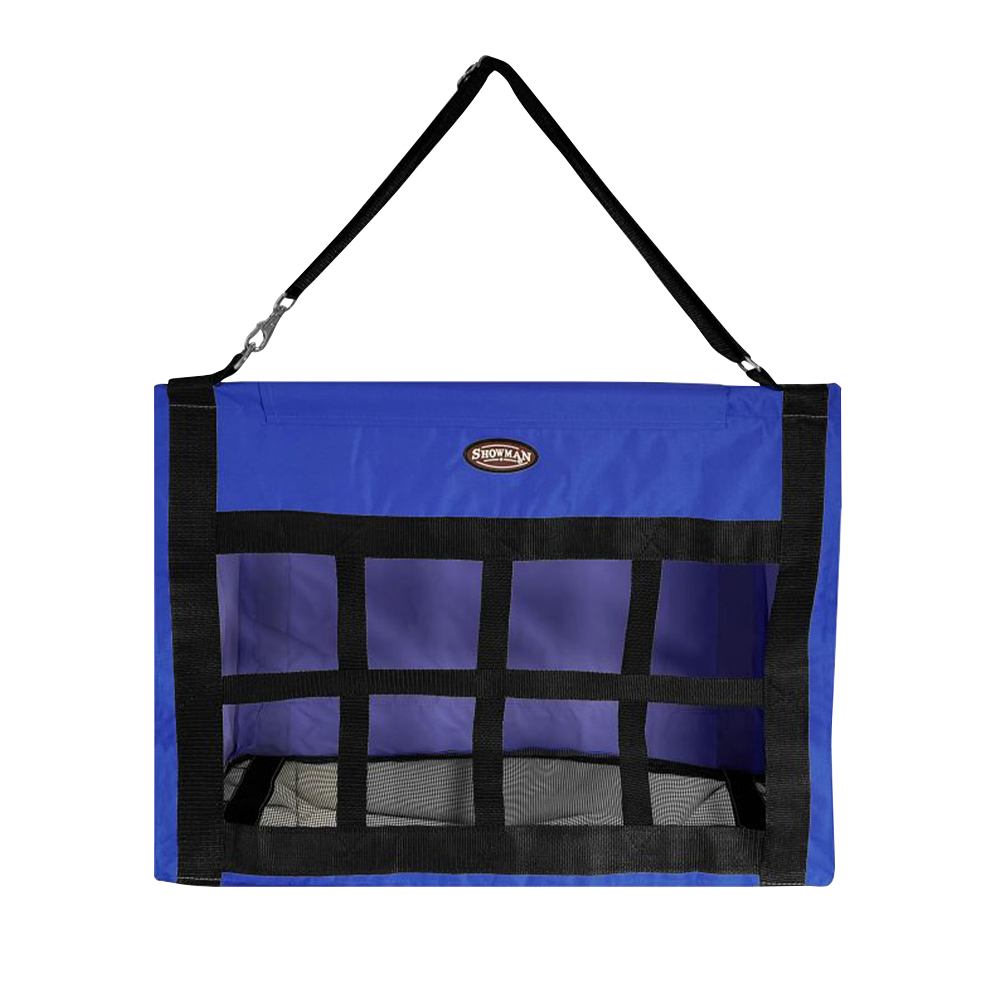SHOWMAN HEAVY DUTY CORDURA HAY FEEDER WITH BAR TOP (BOLSA DE ZACATE) BLUE