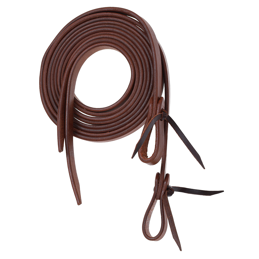 SHOWMAN 3/4" x 8OILED HARNESS COW LEATHER SPLIT REINS (RIENDAS DE PIEL HARNESS)