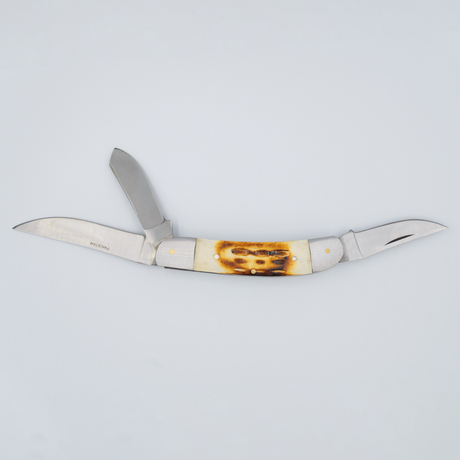 SHOWMAN 4" NAVAJA PLEGABLE DE 3 HOJAS CON MANGO DE HUESO