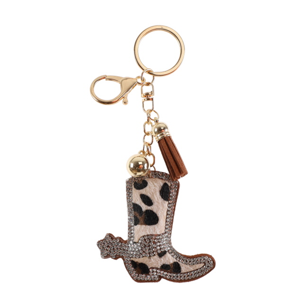 SHOWMAN LLAVERO PIEDRAS BRILLANTES IMITACION DIAMANTES - BOTA DE GUEPARDO