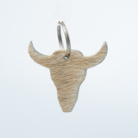 SHOWMAN LLAVERO DE PIEL CON PELO DE BOVINO *COLORES VARIOS*