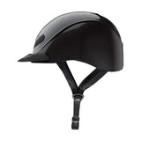 Casco de equitación Troxel Liberty negro liso, vista lateral de perfil