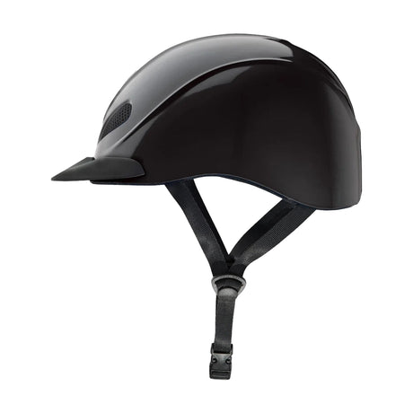 Casco de equitación Troxel Liberty negro liso, vista lateral de perfil