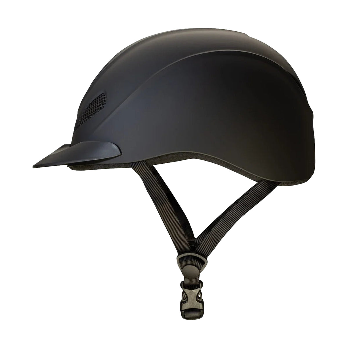 Casco de equitación Troxel Liberty negro Duratec, vista trasera de tres cuartos