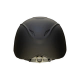 Casco de equitación Troxel Liberty negro Duratec, vista posterior con el sistema de ajuste