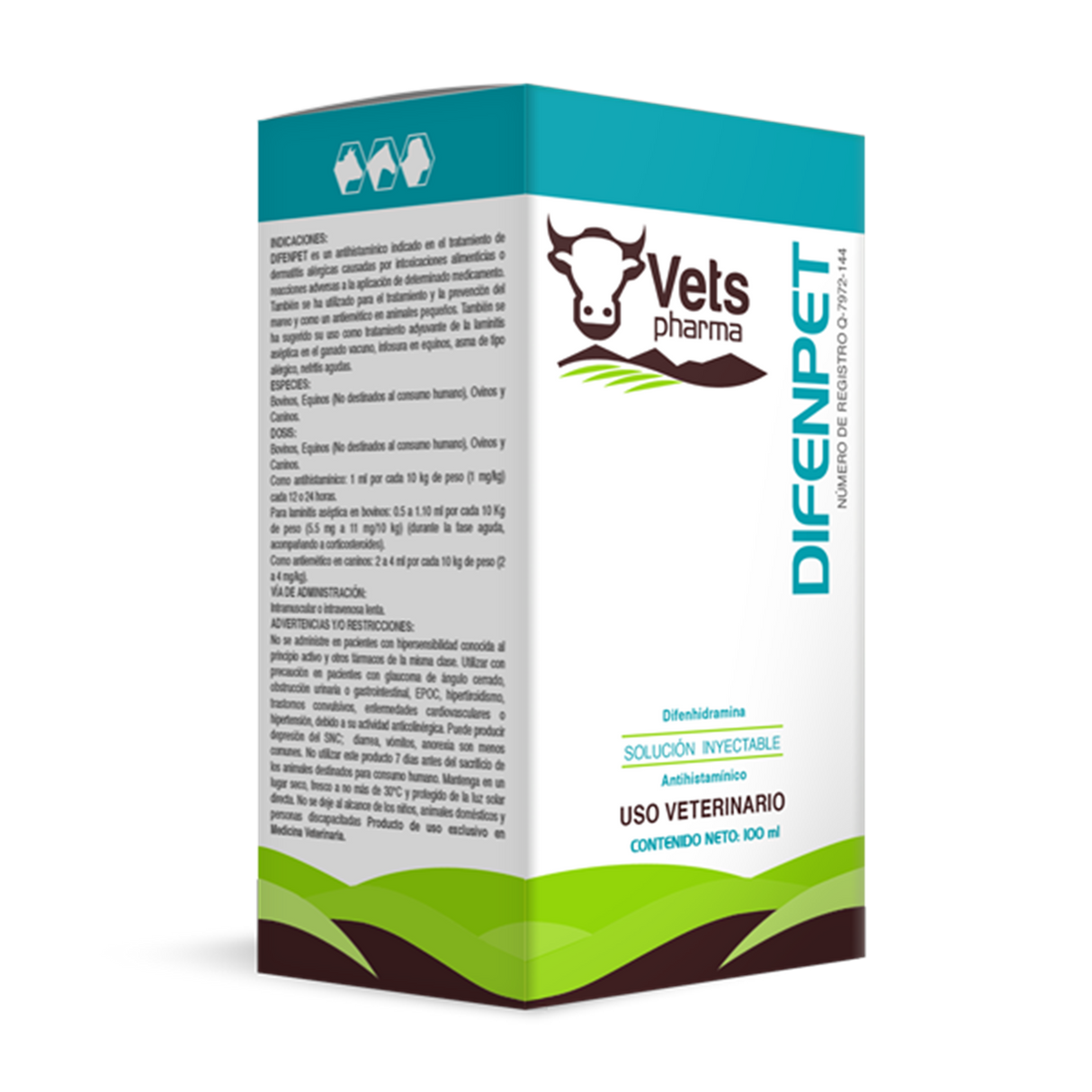 DIFENPET 100 ML (DIFENHIDRAMINA HIDROCLORHÍDRICA 10 mg/ml)