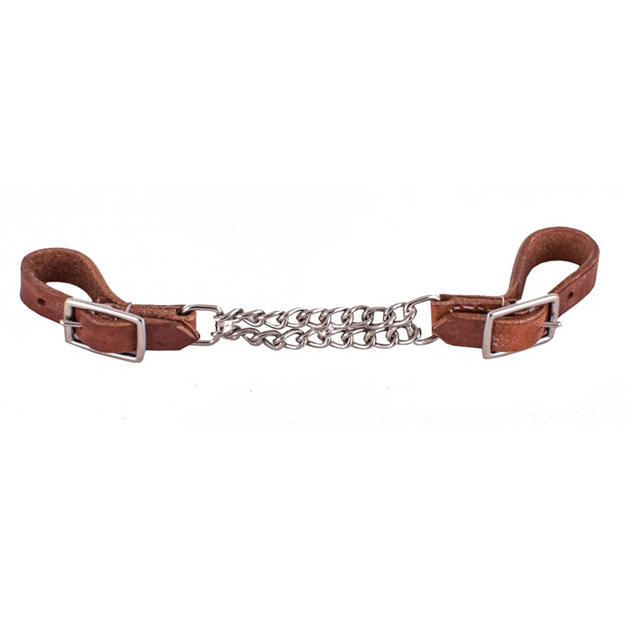 SHOWMAN BARBADA DE PIEL HARNESS AJUSTABLE CON CADENA DE FRENO DOBLE