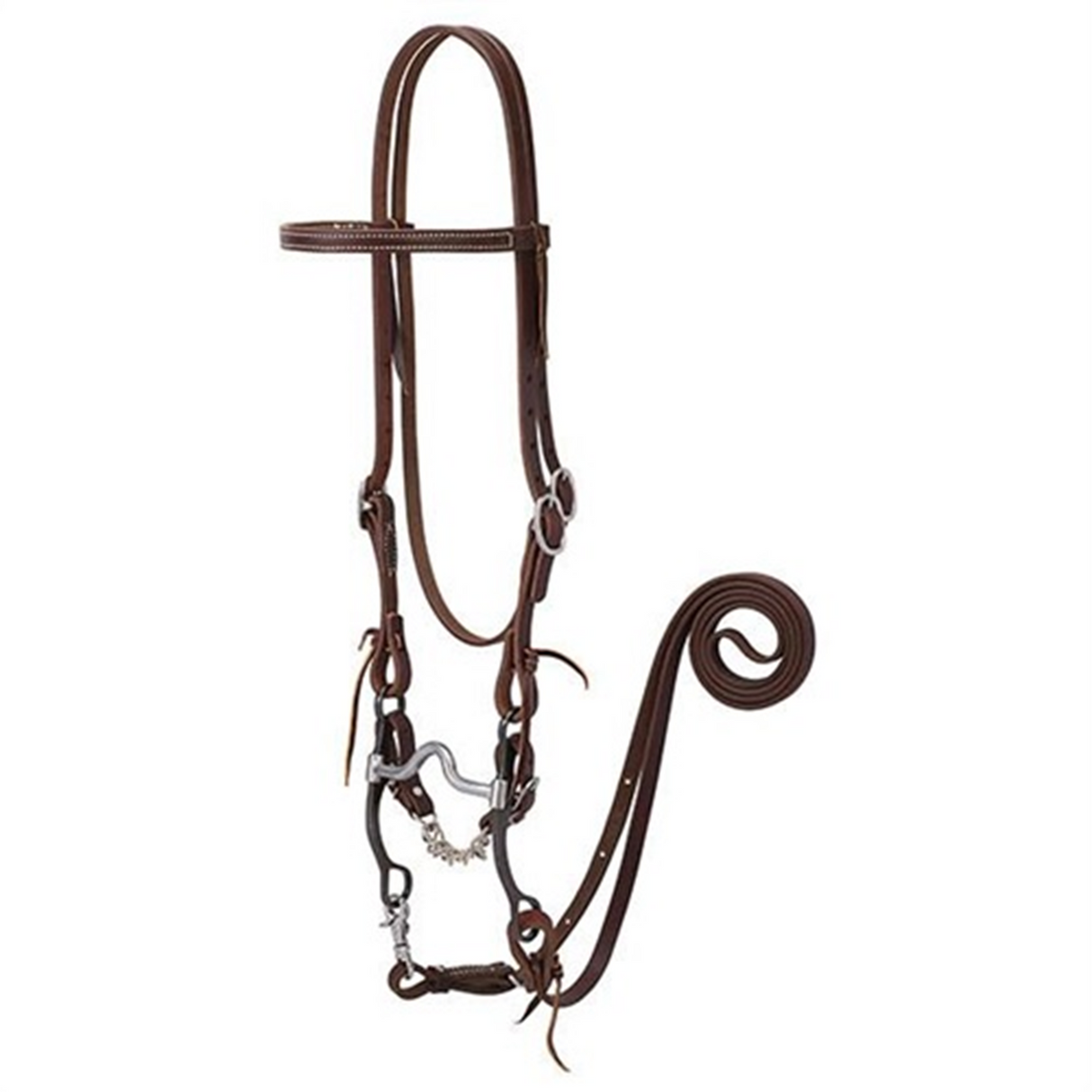 WEAVER BRIDA DE TRABAJO CON BOCADO DE PUERTO MEDIO DE 5 EN PIEL PREMIUM HARNESS 5/8