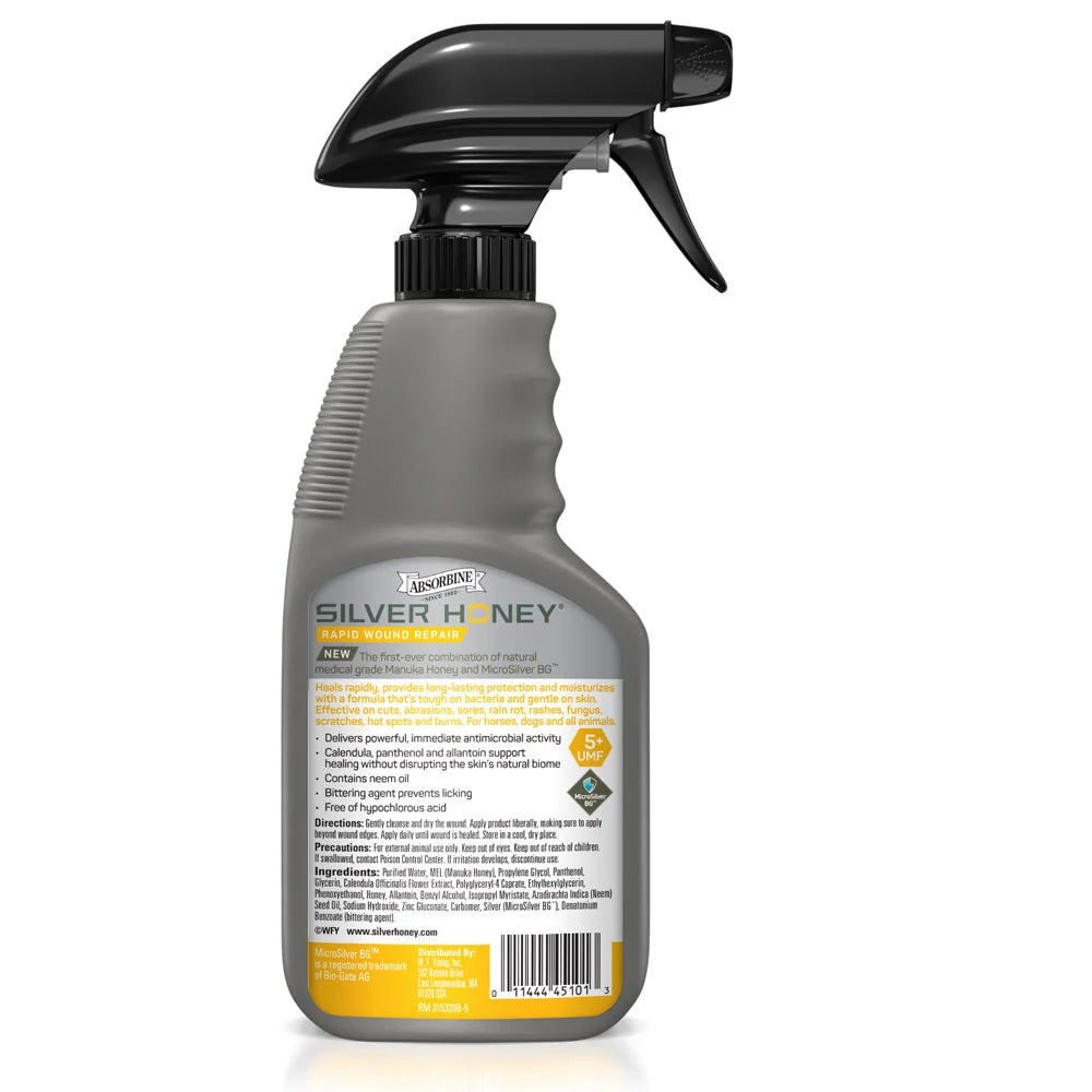 Envase del Scratches Spray de Silver Honey visto desde otro ángulo