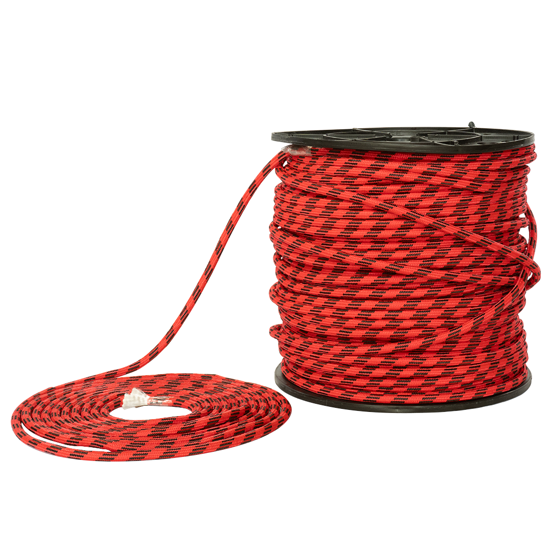 SOGA TRENZADA DIAMANTE SUAVE ELVONTEK 3/8 ROJA/NEGRA X METROS