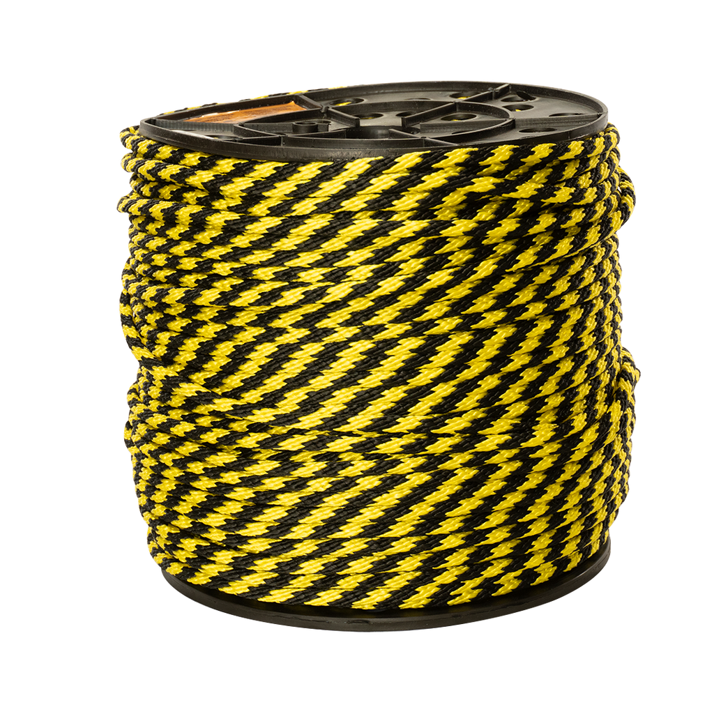 SOGA TRENZADA DIAMANTE SUAVE ELVONTEK 5/16 AMARILLO/NEGRO (10 KILOS)