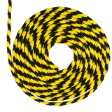 SOGA TRENZADA DIAMANTE SUAVE ELVONTEK 5/16 AMARILLO/NEGRO X METROS