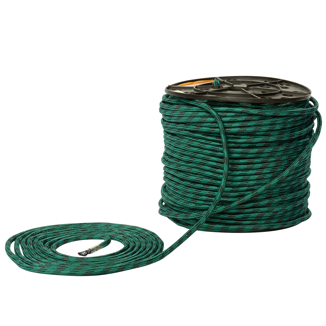 SOGA TRENZADA DIAMANTE SUAVE ELVONTEK 3/8 VERDE/NEGRO (10 KILOS)