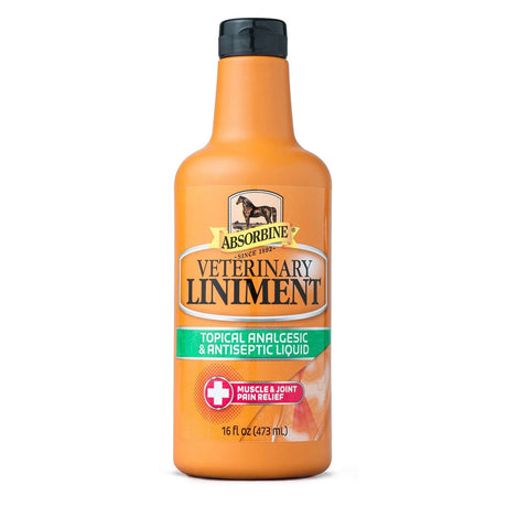 Botella de Linimento Veterinario Absorbine, el linimento equino original desde 1892