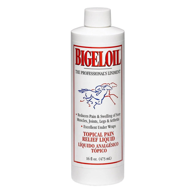 Botella de Bigeloil Liniment de Absorbine, linimento líquido para caballos