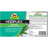 Etiqueta de Hooflex All Natural de Absorbine con ingredientes herbales y modo de empleo