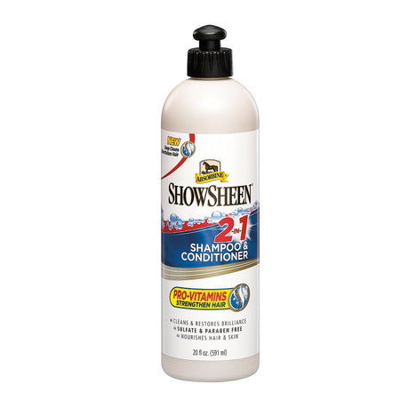 Botella de ShowSheen 2 en 1 Champú y Acondicionador de Absorbine de 20 onzas