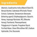 Panel de ingredientes del Silver Honey Vet Strength Scratches Spray de Absorbine