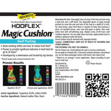 Etiqueta de Hooflex Magic Cushion de Absorbine con modo de empleo, precauciones y código QR