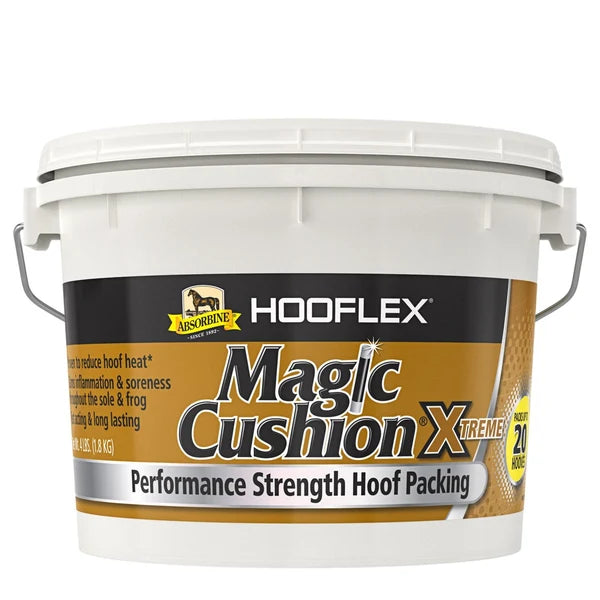 Bote de Hooflex Magic Cushion Xtreme de Absorbine, relleno para cascos de fuerza reforzada