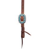 WEAVER CABEZADA PROTACK CON HERRAJES DE DISEÑO (FLOR TURQUESA)