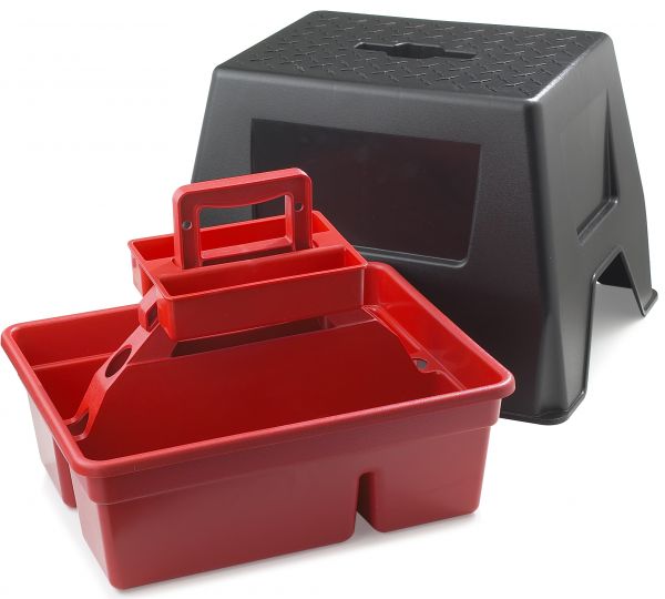 DURA TOTE STOOL/CAJA GROMMING CON ESCALON