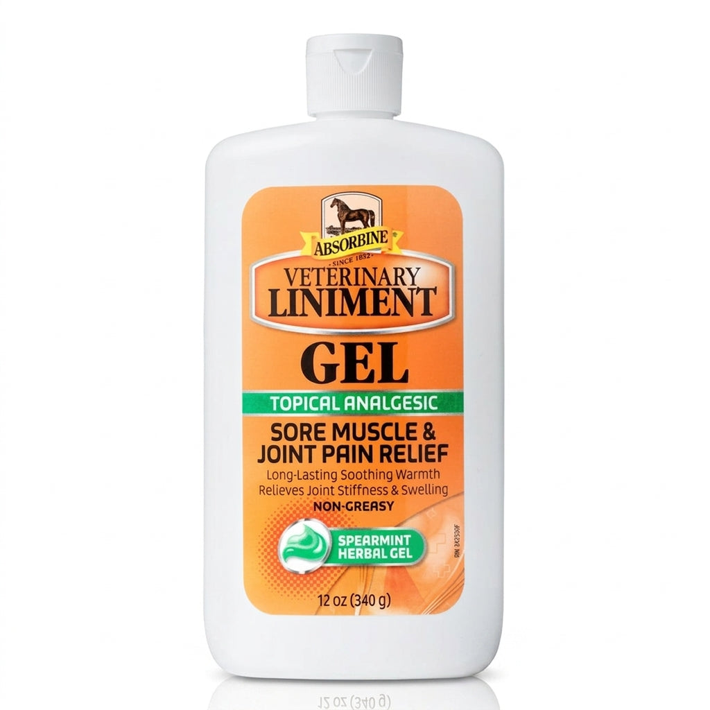Tubo de Linimento Veterinario Gel Absorbine visto desde otro ángulo