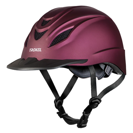 Casco de equitación Troxel Intrepid acabado Vino, vista lateral