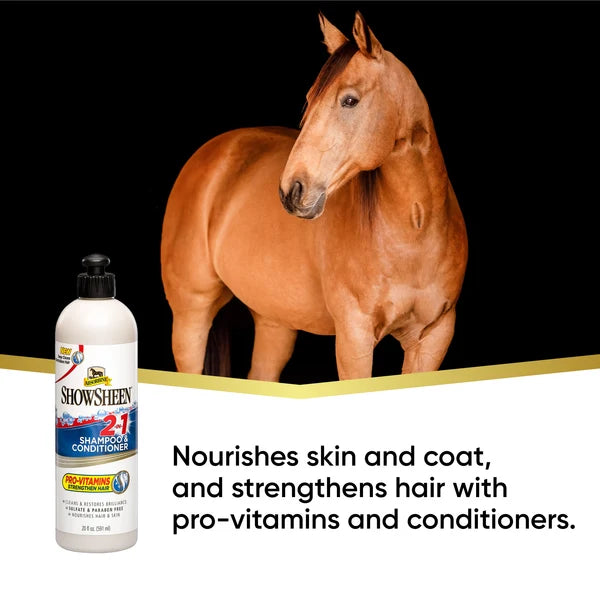 Caballo palomino, el champú 2 en 1 nutre la piel y el pelaje y fortalece el pelo con provitaminas