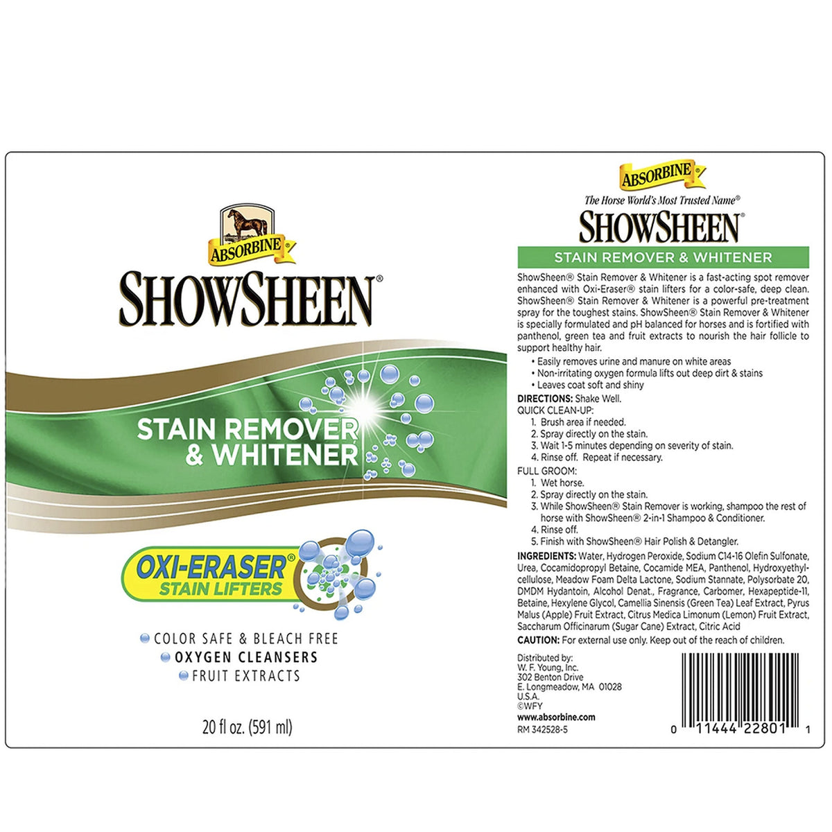 SHOWSHEEN REMOVEDOR DE MANCHAS & BLANQUEADOR ABSORBINE (20 OZ)