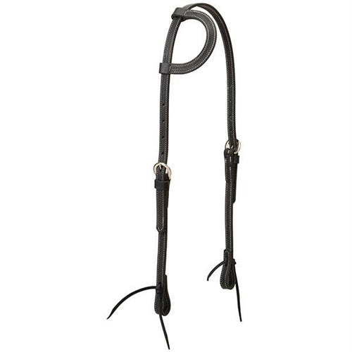 WEAVER CABEZADA DE OREJA DESLIZANTE PLANO DE CUERO 5/8'' (NEGRO)