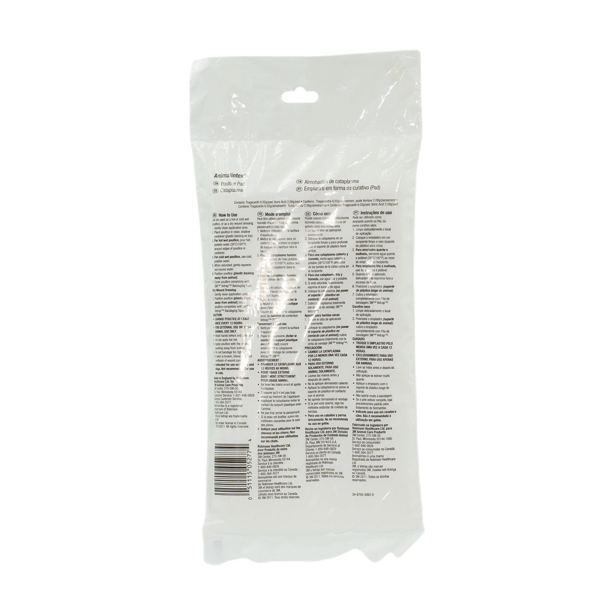 ANIMALINTEX CATAPLASMA PARA CASCOS (ALMOADILLA DE 8" x 16")