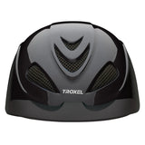 Casco de equitación Troxel Liberty negro liso, vista frontal con las ventilas