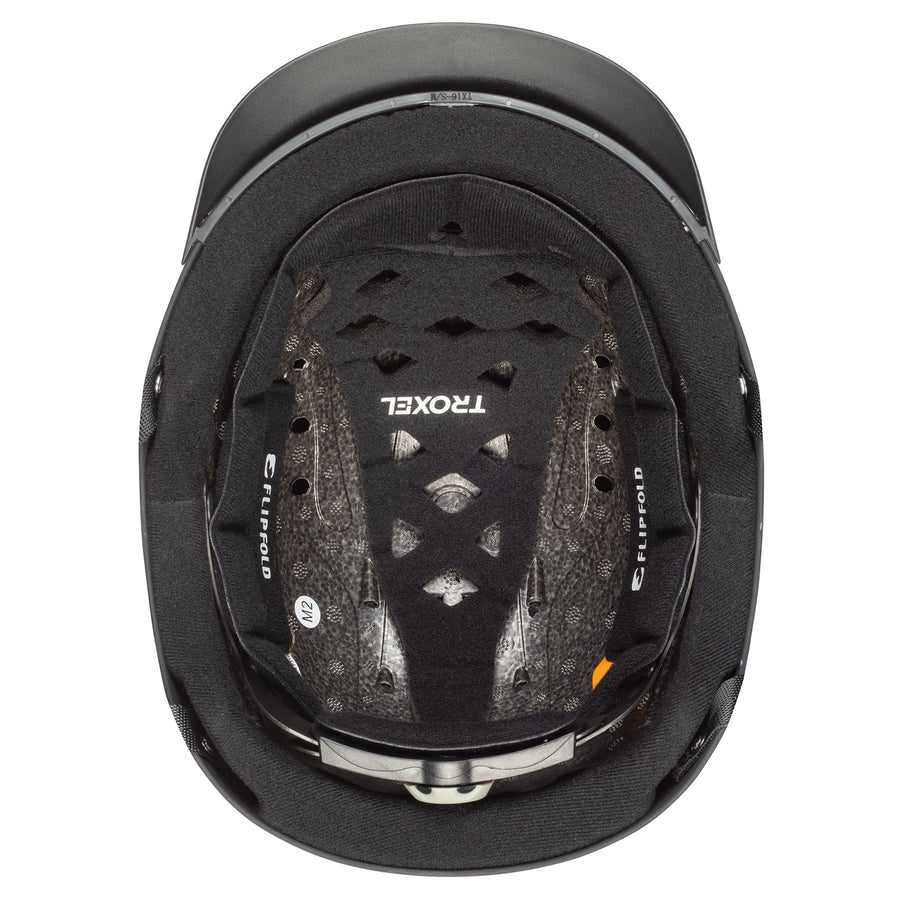 Interior del casco Troxel Spirit MIPS con el forro acolchado negro