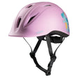 Casco de equitación Troxel Youngster lila, vista lateral con barboquejo