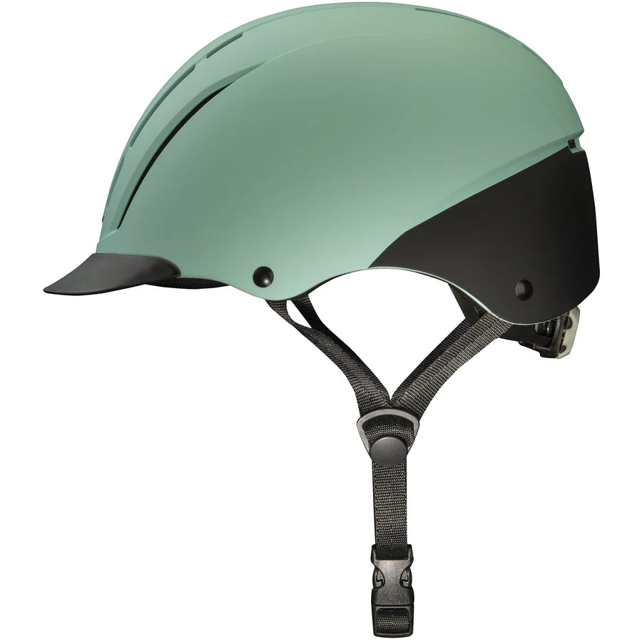 Casco de equitación Troxel Spirit menta Duratec, vista lateral de perfil