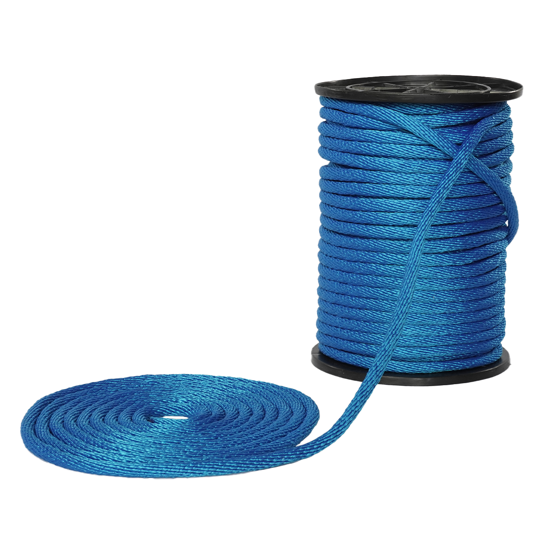 Carrete de 10 kg y rollo de cuerda Derby ST 5/8" Conatex color azul rey