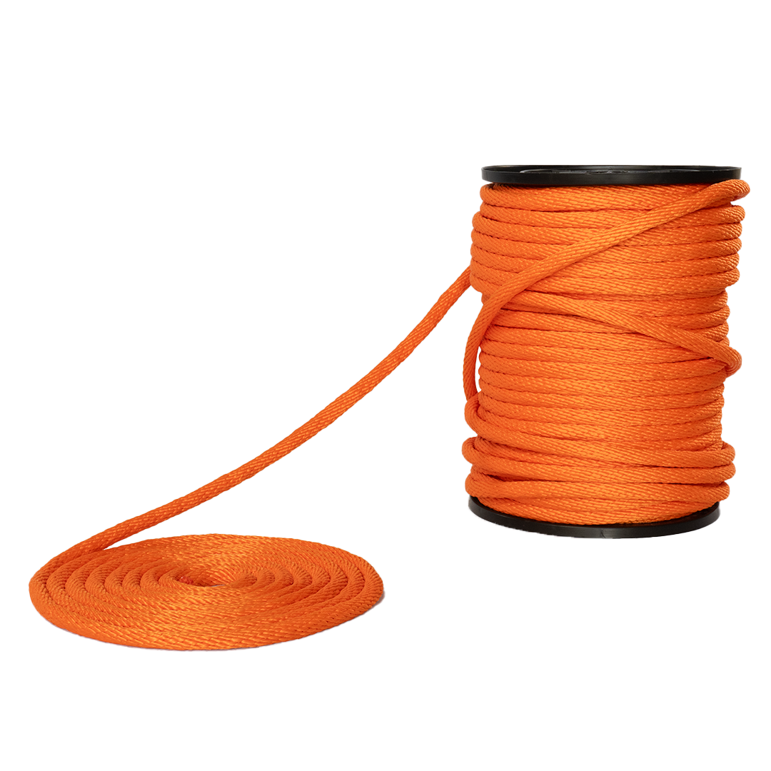 Carrete de 10 kg y rollo de cuerda Derby ST 5/8" Conatex color naranja