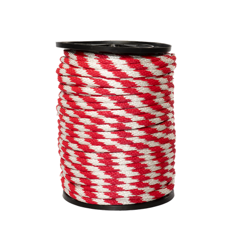 Carrete de 10 kg de cuerda Derby ST 5/8" Conatex color blanco con rojo