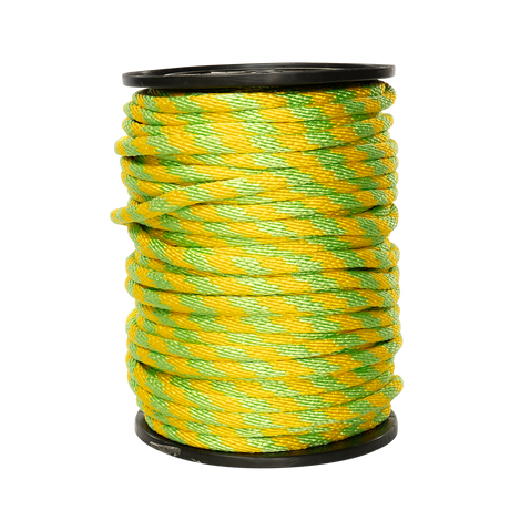 Carrete de 10 kg de cuerda Derby ST 5/8" Conatex color amarillo con limón