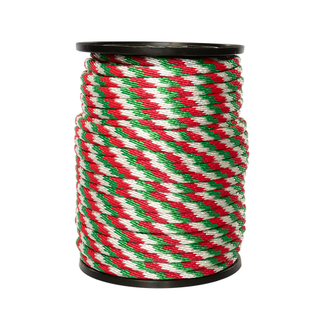 Carrete de 10 kg de cuerda Derby ST 5/8" Conatex color blanco, rojo y esmeralda