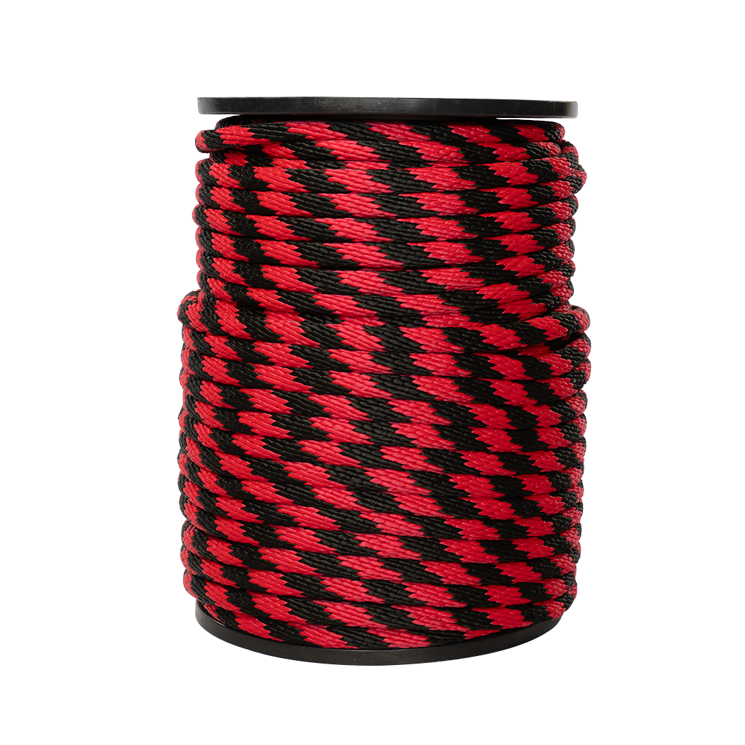 Carrete de 10 kg de cuerda Derby ST 5/8" Conatex color negro con rojo