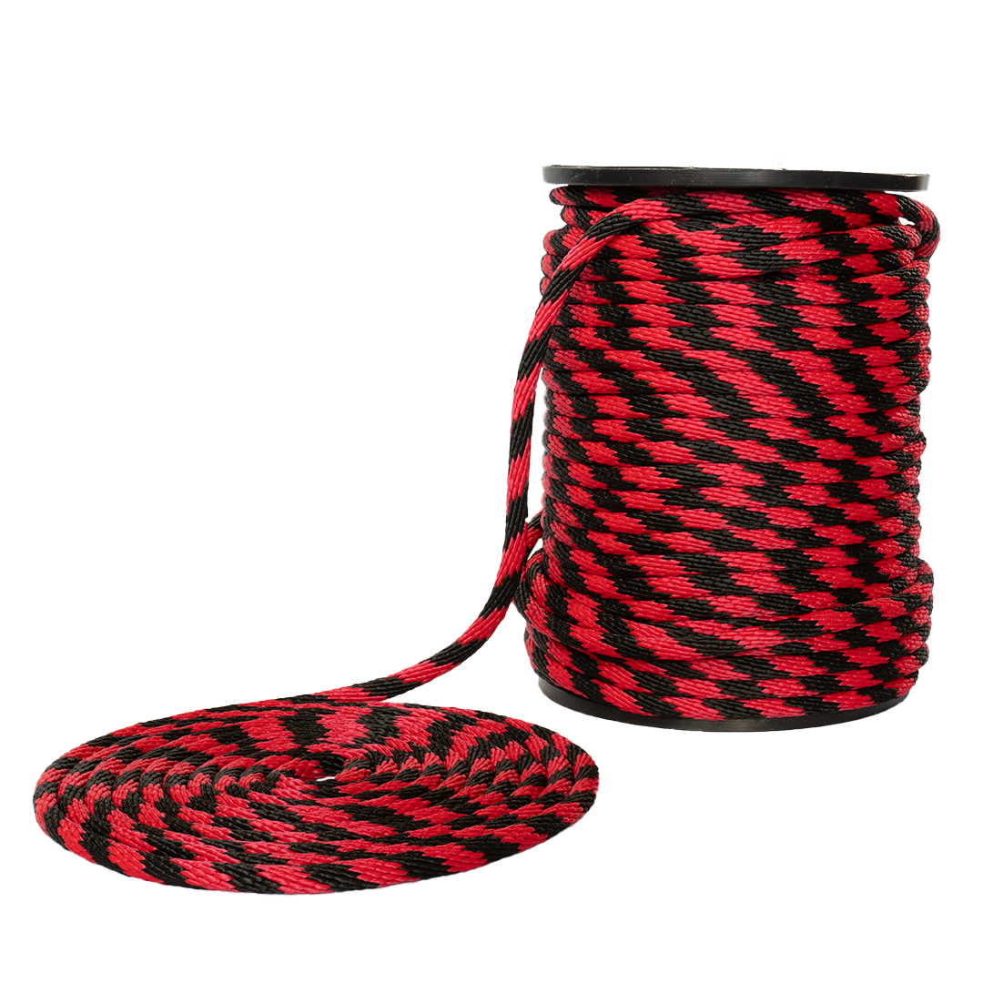 Carrete de 10 kg y rollo de cuerda Derby ST 5/8" Conatex color negro con rojo